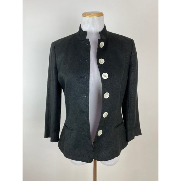 VTG LRL Lauren RALPH LAUREN Black Linen Blazer - Picture 5 of 7
